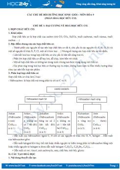 Các chủ đề bồi dưỡng học sinh giỏi môn Hóa học 9 - Phần Hóa học Hữu cơ