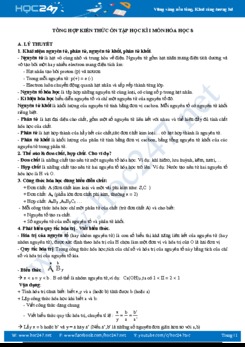 Tổng hợp kiến thức ôn thi HK1 môn Hóa học 8 năm 2019-2020