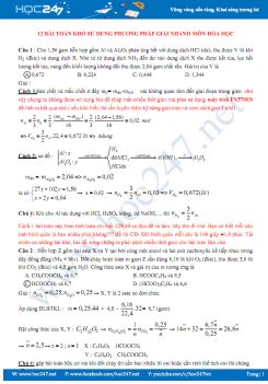 12 Bài toán khó sử dụng phương pháp giải nhanh môn Hóa học