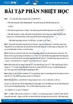 Bài tập phần Nhiệt học bồi dưỡng HSG Vật lý 8 năm học 2019-2020