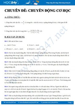 Công thức và bài tập áp dụng chủ đề Chuyển động cơ học môn Vật lý 8 năm 2020