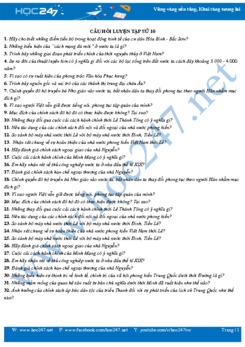 Câu hỏi ôn tập môn Lịch Sử 10 năm học 2019-2020