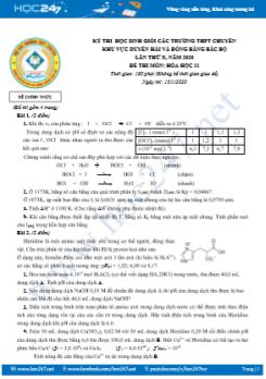 Đề thi HSG có đáp án môn Hóa học 11 năm 2019-2020 Hội các trường THPT Chuyên