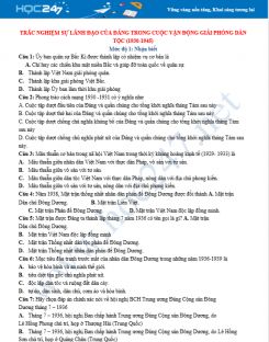 Trắc nghiệm sự lãnh đạo của Đảng trong cuộc giải phóng dân tộc