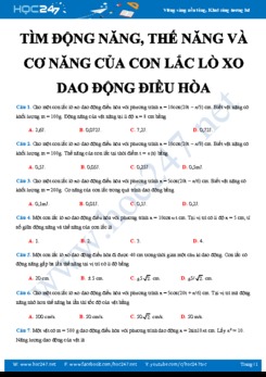 Tìm động năng, thế năng và cơ năng của con lắc lò xo trong Dao động điều hòa