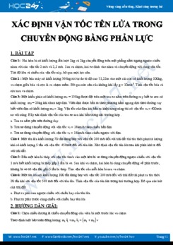 Chuyên đề bài tập Xác định vận tốc tên lửa trong chuyển động bằng phản lực môn Vật lý 10