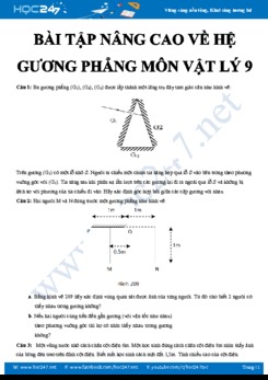 Chuyên đề bài tập nâng cao về Hệ gương phẳng môn Vật lý 9 năm 2020 có hướng dẫn chi tiết