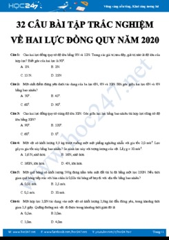 32 câu bài tập trắc nghiệm về Hai lực đồng quy môn Vật lý 10 năm 2020