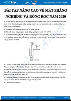 Bài tập nâng cao môn Vật lý 8 về Mặt phẳng nghiêng và ròng rọc năm 2020 có đáp án