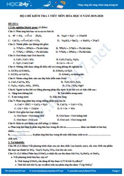 Bộ 4 đề kiểm tra 1 tiết môn Hóa học 8 năm 2019-2020