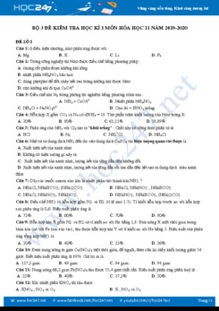 Bộ 3 đề thi HK1 môn Hóa học 11 năm 2019-2020