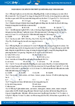 Ngân hàng câu hỏi ôn thi THPT QG môn Hóa học năm 2019-2020