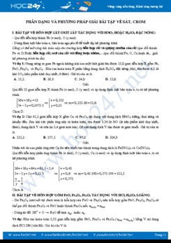Phân dạng và phương pháp giải bài tập về sắt, crom môn Hóa học 12 năm 2019-2020