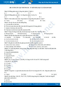Đề cương ôn tập Chương III, IV môn Hóa học 12 năm 2019-2020 Trường THPT Bùi Thị Xuân