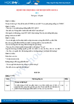 Bộ đề thi HSG cấp huyện môn GDCD 8 năm học 2019 - 2020