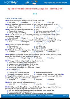 Bộ 4 đề ôn thi HK2 môn GDCD 10 năm học 2019 - 2020 có đáp án