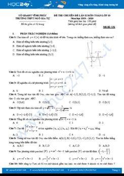 Đề thi chuyên đề lần 2 môn Toán 10 năm học 2019 - 2020 Trường THPT Ngô Gia Tự