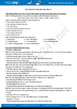 Đề cương ôn tập môn Hóa học 11 năm 2019-2020 Trường THPT Đông Anh
