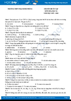 Chuyên đề ôn tập môn Hóa học 12 năm 2019-2020 Trường THPT Phan Đình Phùng