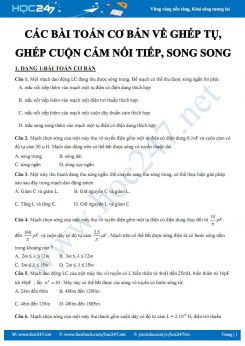 Các bài toán cơ bản về ghép tụ, ghép cuộn cảm nối tiếp, song song trong Mạch dao động