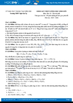 Đề KSCL học sinh giỏi môn Hóa học 10 lần 1 có đáp án năm 2019-2020 Trường THPT Ngô Gia Tự