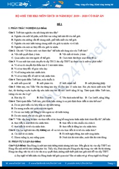 Bộ 4 đề thi HK1 môn GDCD 10 năm học 2019 - 2020 có đáp án chi tiết