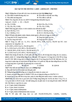 Bài tập ôn thi Chương Amin- Aminoaxit-Protein môn Hóa học 12 năm 2019-2020