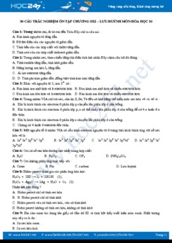 30 Câu trắc nghiệm ôn tập Chương Oxi - Lưu Huỳnh môn Hóa học 10 năm 2019-2020