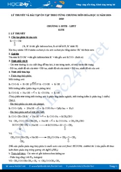 Lý thuyết và bài tập ôn tập theo từng chương môn Hóa học 12 năm 2019-2020
