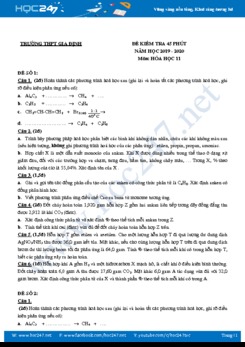 Bộ đề kiểm tra 45 phút môn Hóa học 11 năm 2019-2020 Trường THPT Gia Định