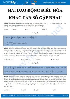 Chuyên đề bài tập trắc nghiệm Vật lý 12 về Hai dao động điều hòa khác tần số gặp nhau