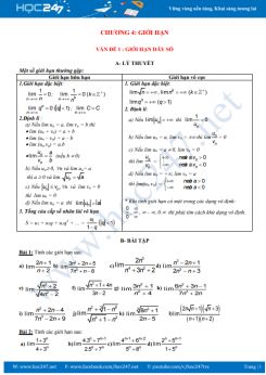 Đề cương ôn tập Chương 4 ĐS & GT 11 năm học 2019 - 2020 Trường THPT Phạm Văn Đồng