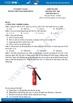 Bộ 4 đề thi HK1 có đáp án môn Hóa học 11 năm 2019-2020 Trường THPT Phan Đình Phùng