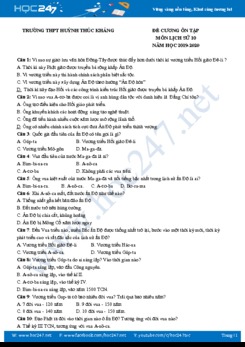 Đề cương ôn tập môn Lịch Sử 10 năm học 2019-2020 Trường THPT Huỳnh Thúc Kháng