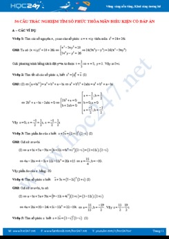 56 câu trắc nghiệm về Tìm số phức thỏa mãn điều kiện có đáp án