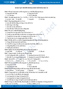 80 Bài tập Chuyên đề Halogen môn Hóa học 10 năm 2019-2020