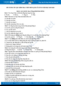 Đề cương ôn tập kiểm tra 1 tiết môn Lịch Sử 10 năm học 2019-2020
