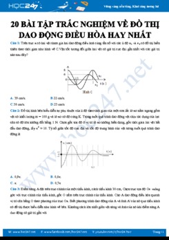 20 bài tập trắc nghiệm Vật lý 12 về Đồ thị trong DĐĐH hay nhất năm 2020