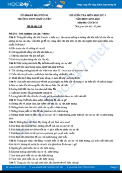 Đề kiểm tra 1 tiết môn GDCD 10 năm học 2019 - 2020 Trường THPT Ngô Quyền