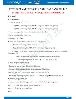 Lý thuyết và phương pháp giải các dạng bài tập Di truyền liên kết với giới tính Sinh học 12