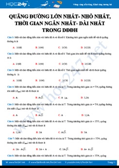 Quãng đường lớn nhất- nhỏ nhất, thời gian ngắn nhất- dài nhất trong DĐĐH năm 2020