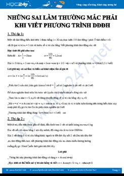 Tổng hợp những sai lầm thường mắc phải khi viết phương trình DĐĐH môn Vật lý 12