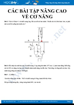 Các bài tập nâng cao về Cơ năng bồi dưỡng HSG Vật lý 8 năm 2020 có đáp án