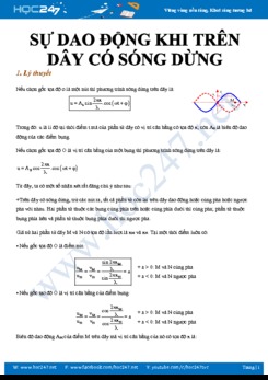 Lý thuyết và bài tập về Sự dao động khi trên dây có Sóng dừng môn Vật lý 12