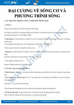Tổng hợp Lý thuyết trọng tâm và phương pháp giải bài tập Đại cương về Sóng cơ và Phương trình sóng năm 2020