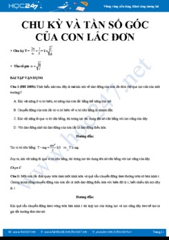 Áp dụng công thức tính chu kỳ và tần số góc của Con lắc đơn trong giải bài tập Vật lý 12