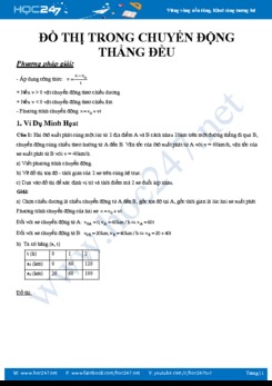 Phương pháp và bài tập về Đồ thị trong chuyển động thẳng đều môn Vật lý 10 năm 2020