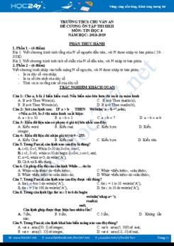 Đề cương ôn thi HK2 môn Tin 8 năm 2019 Trường THCS Chu Văn An