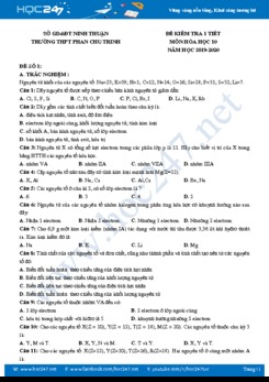 Bộ 4 đề kiểm tra 1 tiết môn Hóa học 10 năm 2019-2020 Trường THPT Phan Chu Trinh