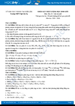 Đề KSCL học sinh giỏi môn Hóa học 10 lần 1 năm 2019-2020 Trường THPT Ngô Gia Tự